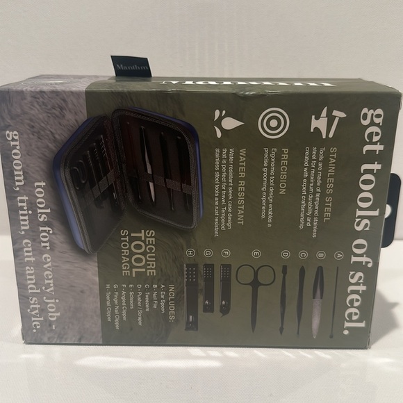 Manthm 8 Piece Heavy Duty Men’s Grooming Tool Set with Case. - Picture 4 of 4